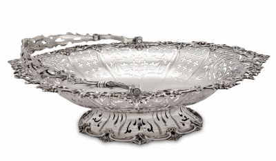 English Victorian Sterling Silver Cake Basket