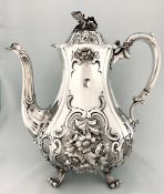 English Victorian Sterling Silver Coffee Pot, circa 1850 