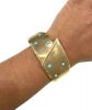 Estate Yellow Gold Turquoise Cuff Bangle