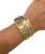 Estate Yellow Gold Turquoise Cuff Bangle