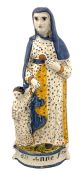 Faience Figure Of St. Anne, Mother Of The Virgin Mary