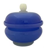 French Opaline Glass Box In Blue 