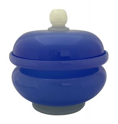 French Opaline Glass Box In Blue 