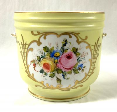 French Porcelain Jardiniere, Signed Decore Main