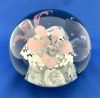 Hand Blown Glass Floral Paperweight