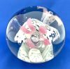 Hand Blown Glass Floral Paperweight