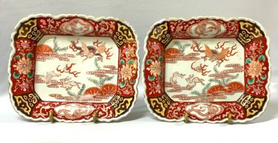 Japanese Imari Rectangular Chargers, Made In Japan For Export To The West