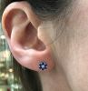 Modern Diamond and Sapphire Earrings