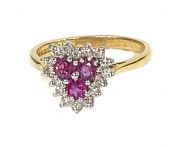 Modern Pink Sapphire and Diamond Ring