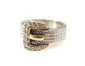 Modern Diamond Buckle Ring