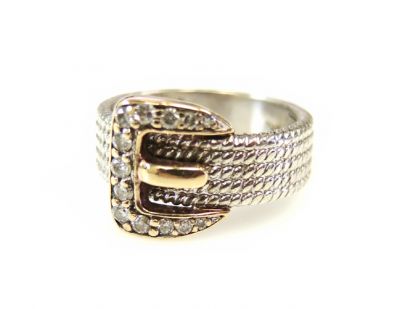 Modern Diamond Buckle Ring