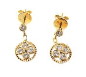Modern Diamond Circular Drop Earrings