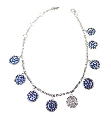 Modern 1.83ct Sapphire and Diamond 18kt Bracelet