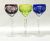 Multi-Coloured Bohemian Crystal Hock Wine Glasses