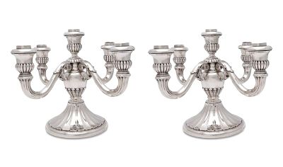 Norwegian Silver Five Light Candelabra, Of A Neoclassical Design, Early 20th Century