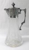 Renaissance Inspired Sterling Silver And Crystal Claret Jug,  London 1970
