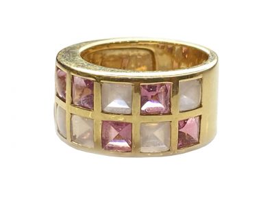 Rugiada Pink Tourmaline and Quartz Ring