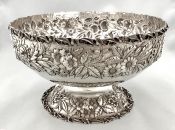 Samuel Kirk & Son Company Repousse Pattern Sterling Silver Pedestal Bowl
