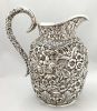 Samuel Kirk & Son Company Repousse Pattern Sterling Silver Water Pitcher