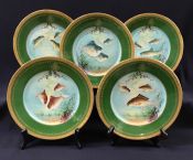 Set Of 12 Limoges Fish Plates, Hand Painted, circa 1930s