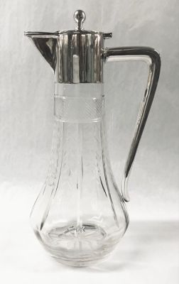Silver Mounted Cut Crystal Claret Jug, From Latvia, Early 20th Century