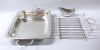 Silver Plate Asparagus Serving Dish With Removable Rack And Sauce Boat