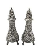 Stieff Sterling Silver Repousse Salt And Pepper Shakers