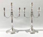 English Art Deco Sterling Silver Candelabra, circa 1934