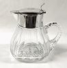 Substantial Art Deco Cut Crystal Covered Water Pitcher With Silver Mounts