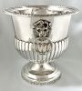 Substantial Sterling Silver Champagne Cooler, In Neoclassical Urn Form With Lion Mask Handles