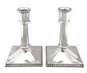 Sterling Silver Column Candlesticks