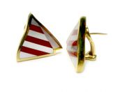 Tiffany & Co. Mid-Century Modern Mother of Pearl and Enamel Earrings