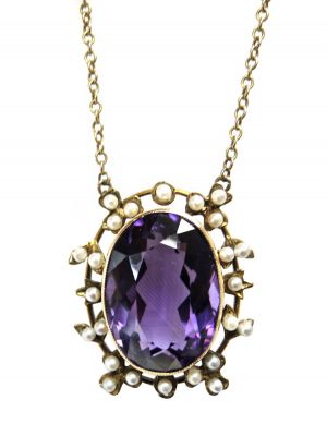 Victorian Amethyst and Pearl Necklace