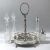 Victorian Cut Crystal And Silver Plate 4 Bottle Cruet Stand, English, Mid-19th Century