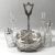Victorian Cut Crystal And Silver Plate Four Bottle Cruet Stand