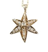 Victorian Diamond 6 Ray Star Pendant