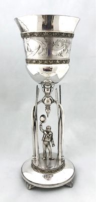Victorian Silver Plate Figural Rowing Trophy Cup