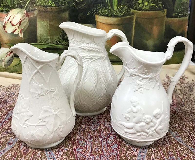 Victorian and Vintage White Jugs