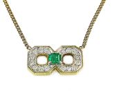 Vintage Emerald and Diamond Necklace