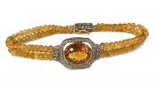 Vintage Inspired Citrine and Diamond Bracelet