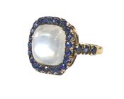 Vintage Inspired Moonstone and Sapphire Ring