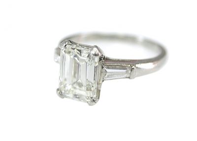 Vintage 2.04ct.Emerald Cut Diamond Engagement Ring