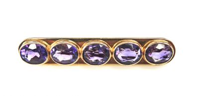 Vintage Amethyst Bar Brooch