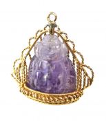 Vintage Amethyst Buddha Pendant