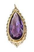 Vintage Amethyst Filigree Pendant