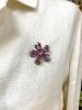 Vintage Amethyst Flower Brooch
