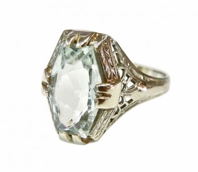Vintage 2.73ct Aquamarine Solitaire 18kt Ring
