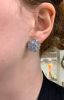 Vintage Aquamarine and Diamond Floral Motif 14kt Earrings