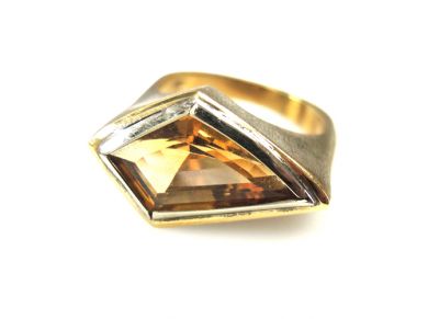 Vintage Citrine Solitaire Ring