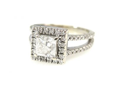 Vintage Princess Cut Diamond Engagement Ring